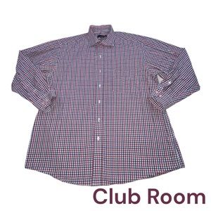 Club Room Plaid Multi Colored Button Down Cotton Shirt - Men’s 16.5